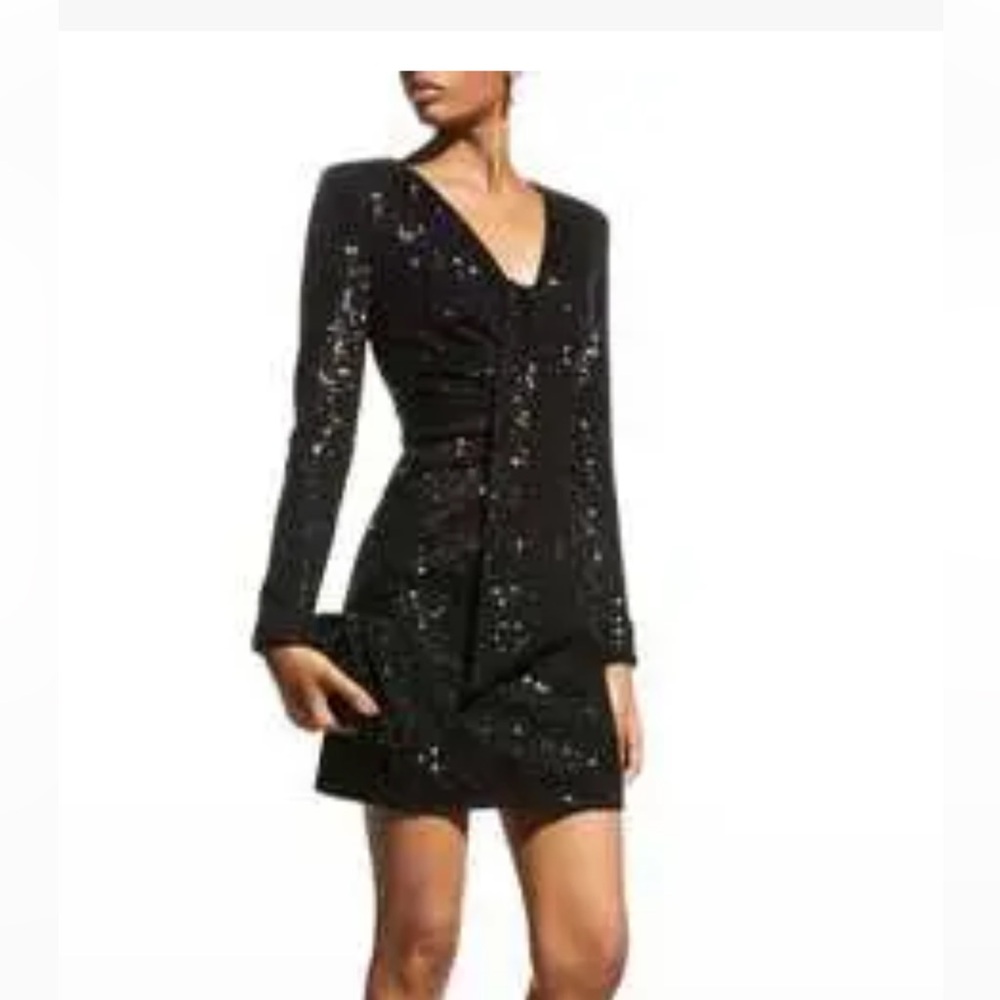 One33 Social Elegant Black Sequin Party & Cocktail Dress